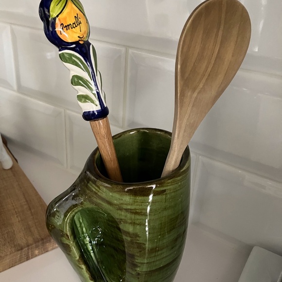 Ceramic green Vase for flowers, for utensils - Picture 4 of 5